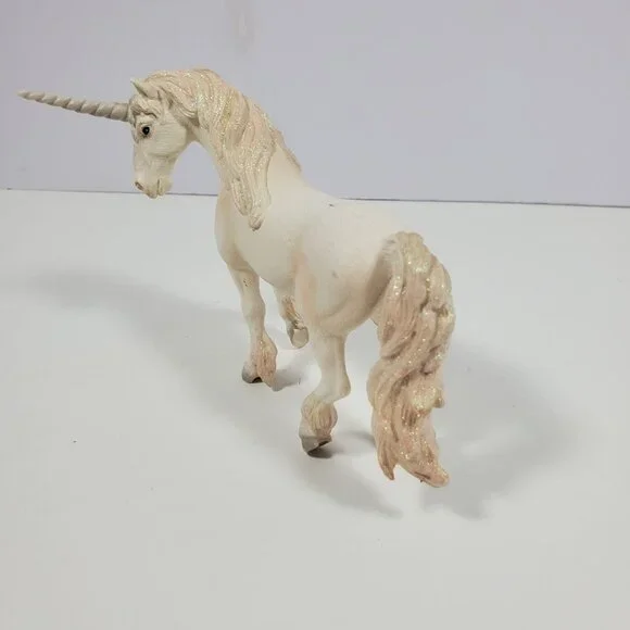 2004 Schleich White Unicorn Glitter Sparkle Mane And Tail Figurine 4 Inches - Picture 4 of 15